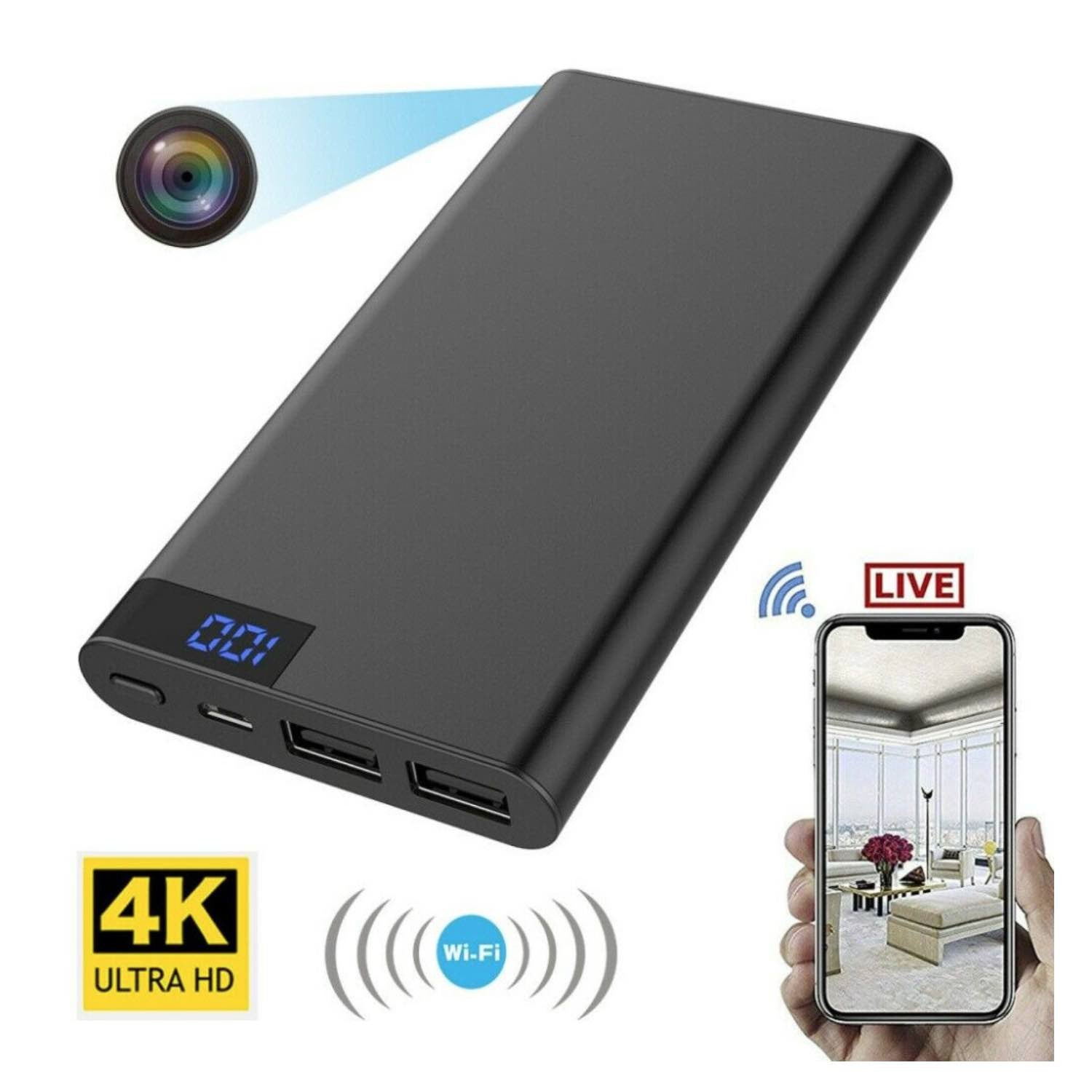 4k WiFi Spy Hidden Camera with Recorder in USB Power Bank 4k WiFi Spy Hidden Camera with Recorder in USB Power Bank